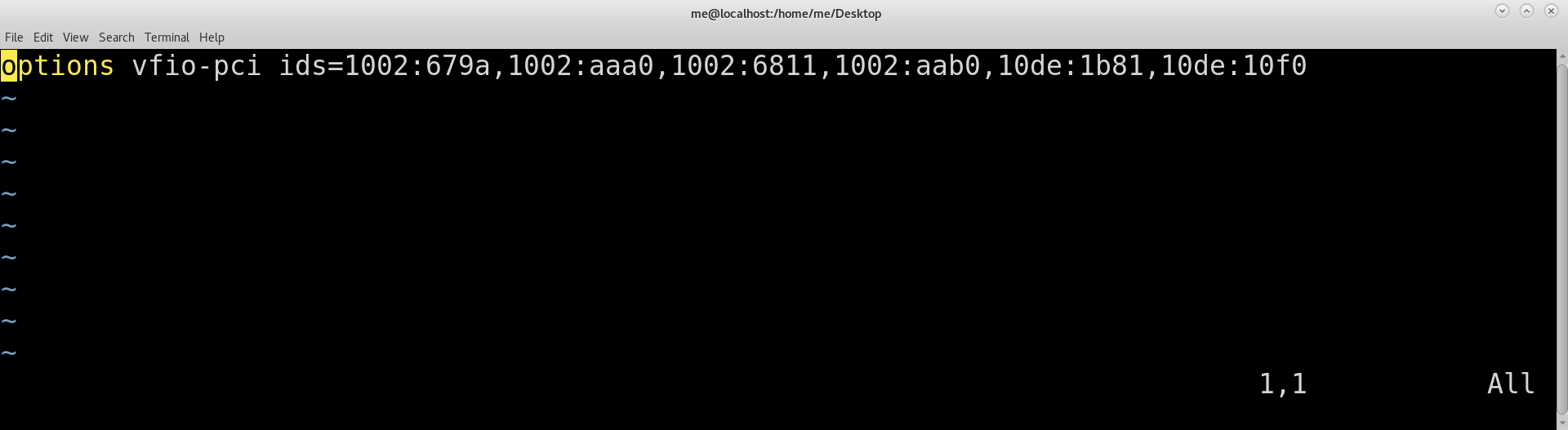 [example] /etc/modprobe.d/vfio-pci.conf