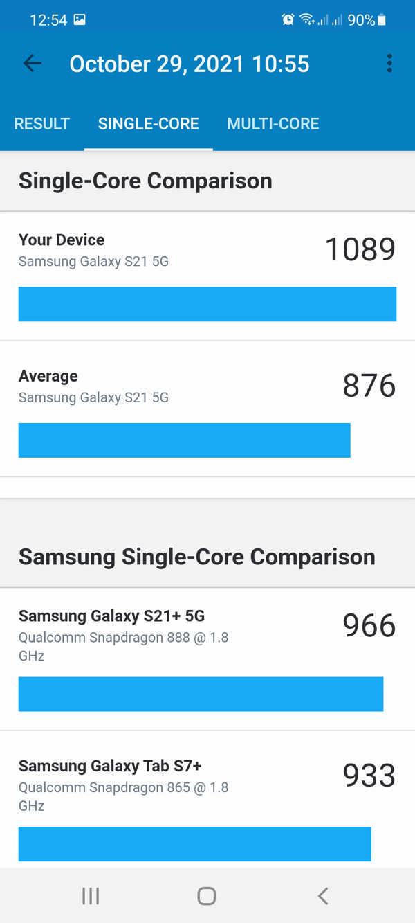 Geekbench 5: Single-Core Result