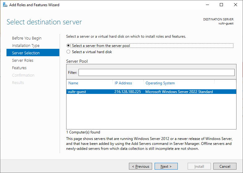 Selecting a Server