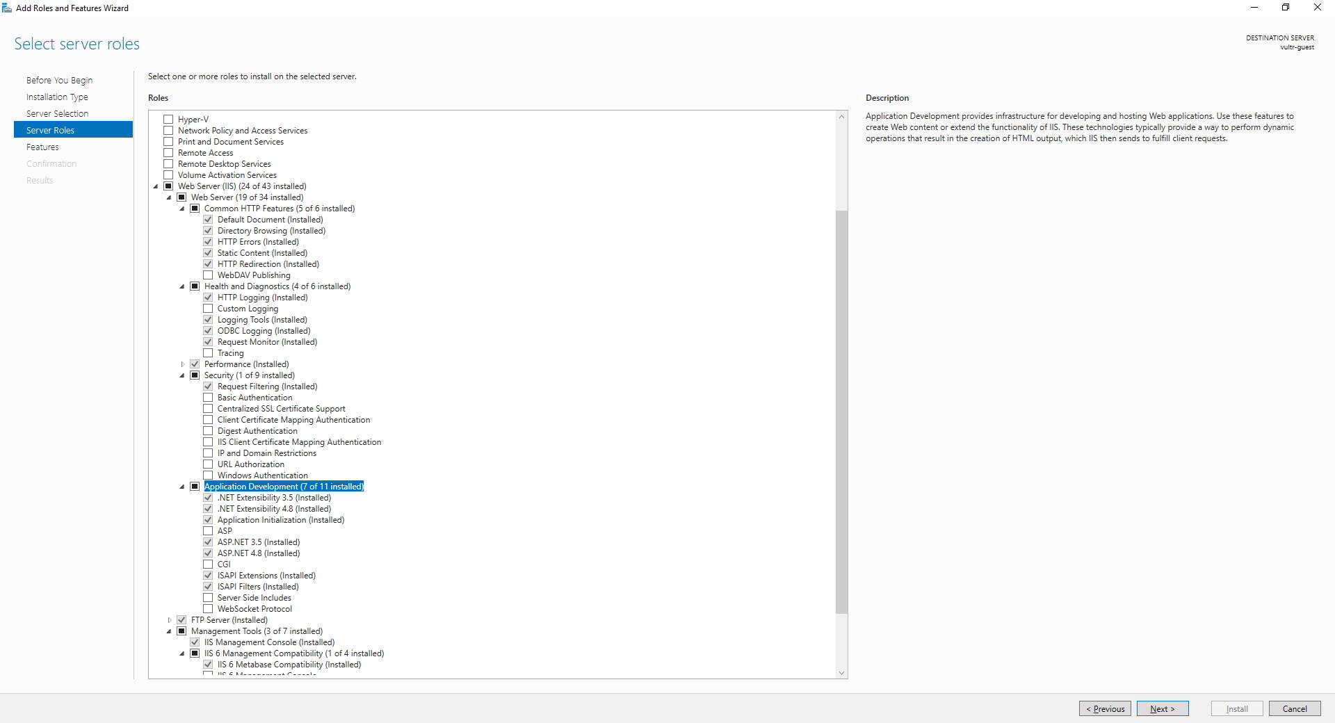 IIS Features